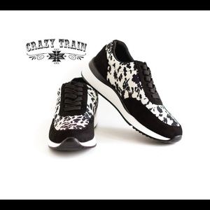 New Crazy Train Wacky Western Kicks, Black Cowhide size 7.